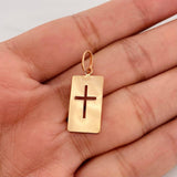 Dije Placa Cruz 0.8g / 1 in Oro Rosa 18K