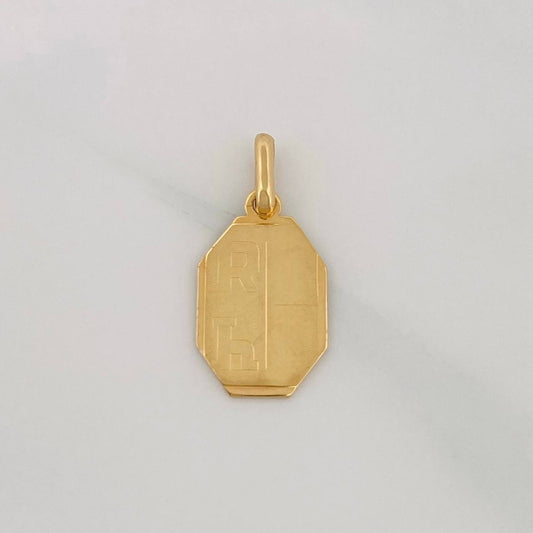 Pendant Octagonal Plate 2.2g / 1 in Yellow Gold 18K