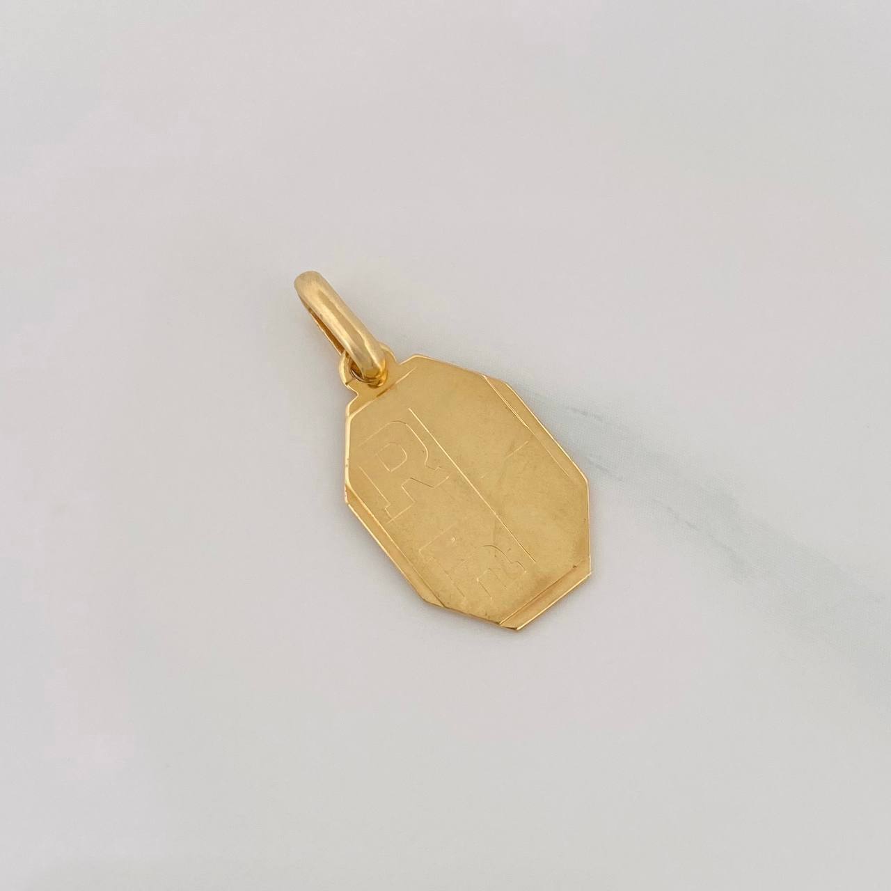 Pendant Octagonal Plate 2.2g / 1 in Yellow Gold 18K
