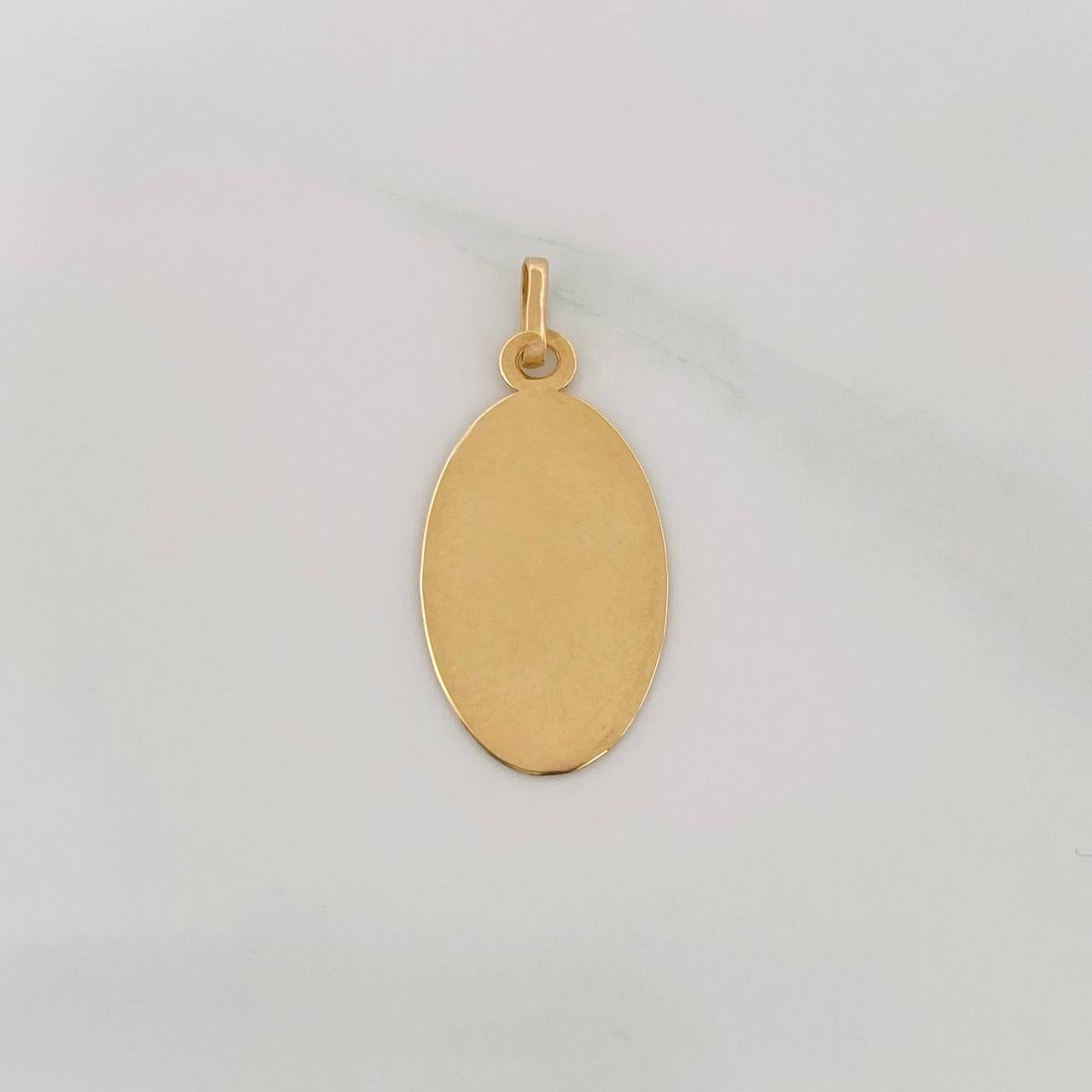 Oval Plate Pendant 0.85g / 1 in Yellow Gold 18K