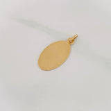 Oval Plate Pendant 0.85g / 1 in Yellow Gold 18K