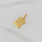 Dije Placa Pergamino 0.85g / 3/4 in Oro Amarillo 18K