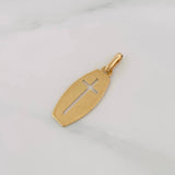Dije Placa Rectangular Cruz 1.2g / 1 1/4 in Oro Amarillo 18K