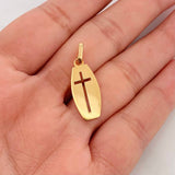 Dije Placa Rectangular Cruz 1.2g / 1 1/4 in Oro Amarillo 18K