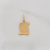 Dije Placa Pergamino 1.1g / 1 in Oro Amarillo 18K