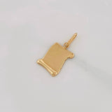 Dije Placa Pergamino 1.1g / 1 in Oro Amarillo 18K