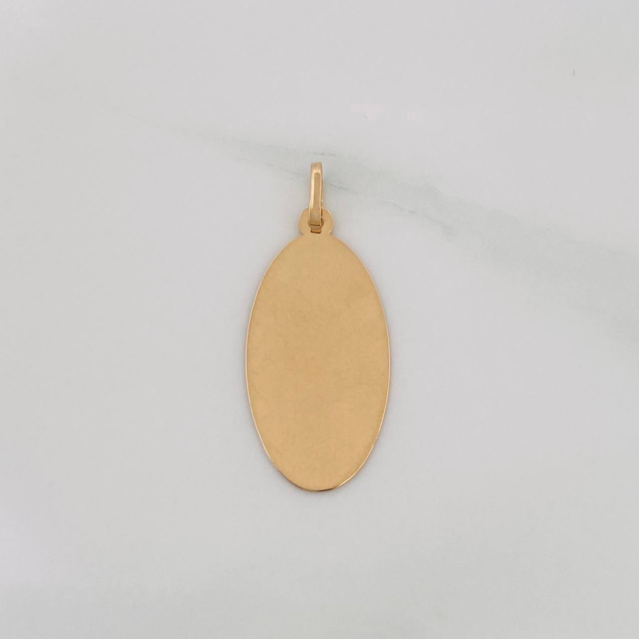 Pendant Oval Plate 0.75g / 1 in Yellow Gold 18K