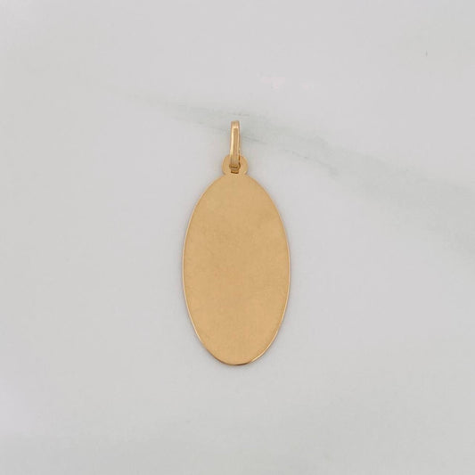 Pendant Oval Plate 0.75g / 1 in Yellow Gold 18K