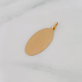 Pendant Oval Plate 0.75g / 1 in Yellow Gold 18K