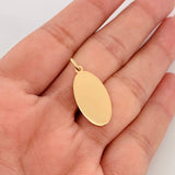 Pendant Oval Plate 0.75g / 1 in Yellow Gold 18K