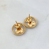Stud Earrings Bear TS 2.95gr / White Zircons Yellow Gold©