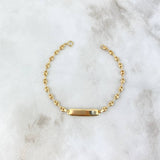 Bracelet GC Rectangular Octagonal Plate 2.15gr / 15cm / 3.3mm Smooth 18K Yellow Gold