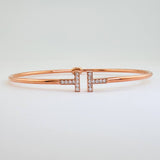 Hoop Bracelet T 4.7gr / 7 in / 2mm Rose Gold +4 18K %