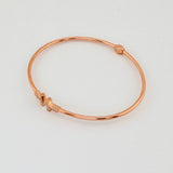 Hoop Bracelet T 4.7gr / 7 in / 2mm Rose Gold +4 18K %
