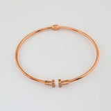 Hoop Bracelet T 4.7gr / 7 in / 2mm Rose Gold +4 18K %