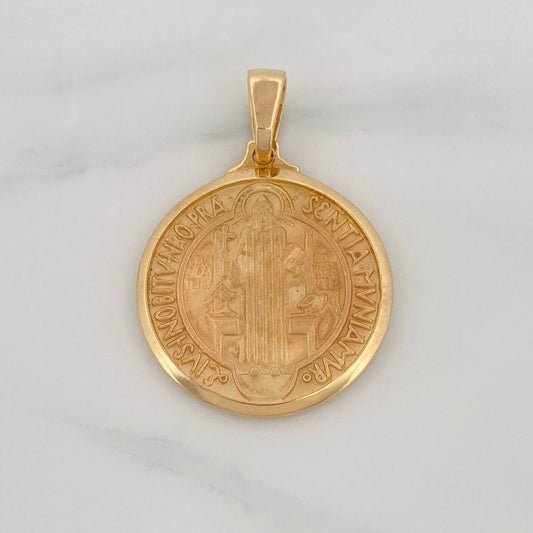 Dije Medalla San Benito 14.55g / 1 1/2 in Oro Amarillo 18K