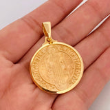Pendant Medal of Saint Benedict 14.55g / 1 1/2 in 18K Yellow Gold