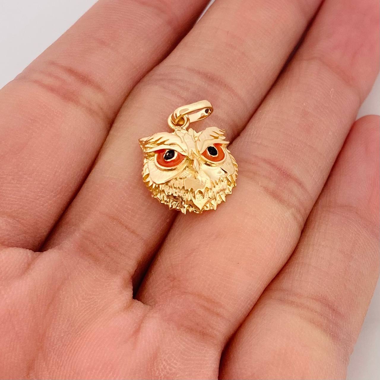 Pendant Owl 3g / 3/4 in Yellow Gold 18K