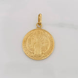 Dije Medalla San Benito 8g / 1 1/2 in Oro Amarillo 18K
