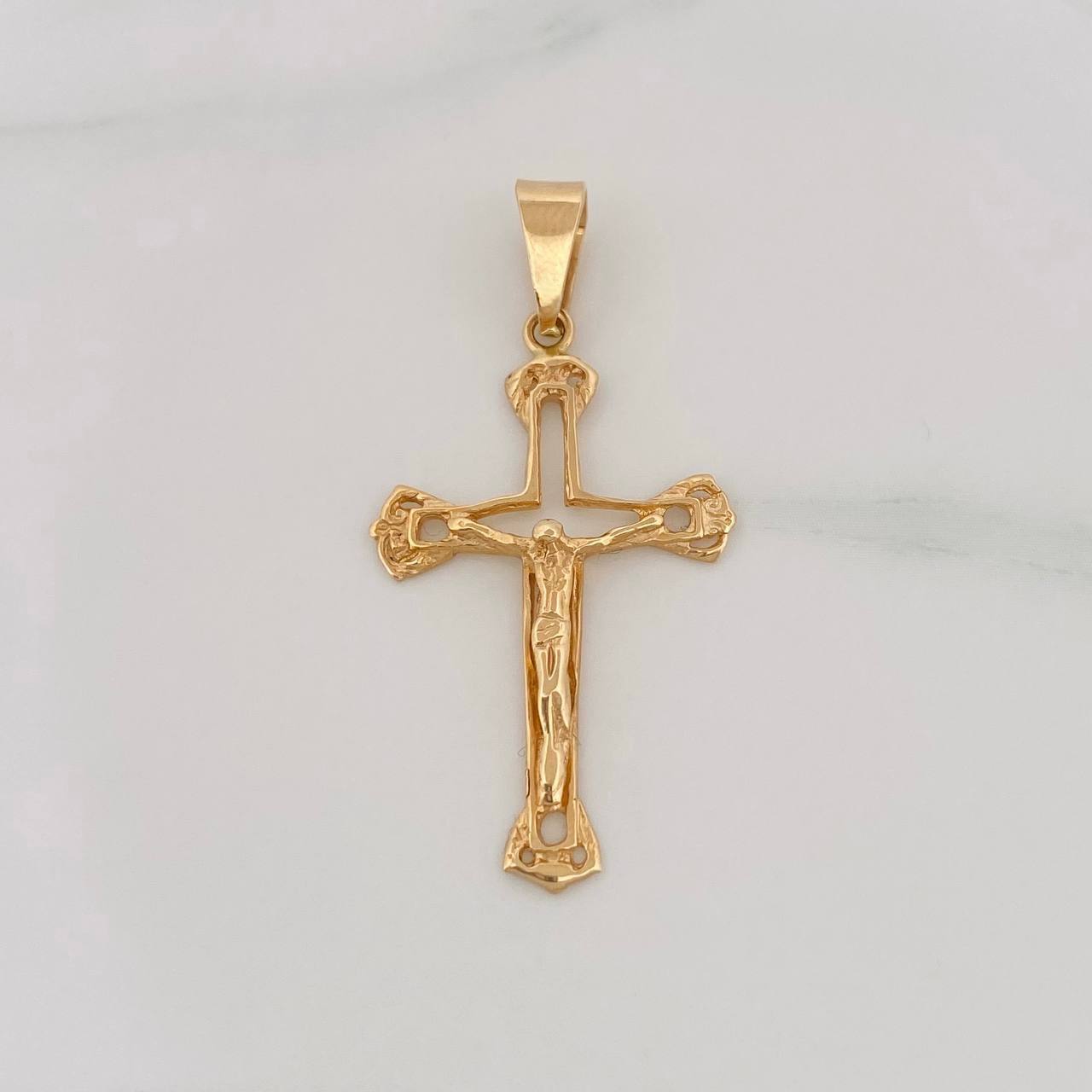Dije Silueta Cruz Cristo 2.05g / 1 1/2 in Oro Amarillo 18K