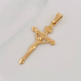 Pendant Cross Christ 3.35g / 1 3/4 in Yellow Gold 18K