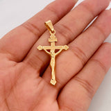 Pendant Cross Christ 3.35g / 1 3/4 in Yellow Gold 18K