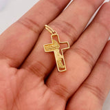 Dije Silueta Cruz Rostro Cristo 1.55g / 1 in Oro Amarillo 18K