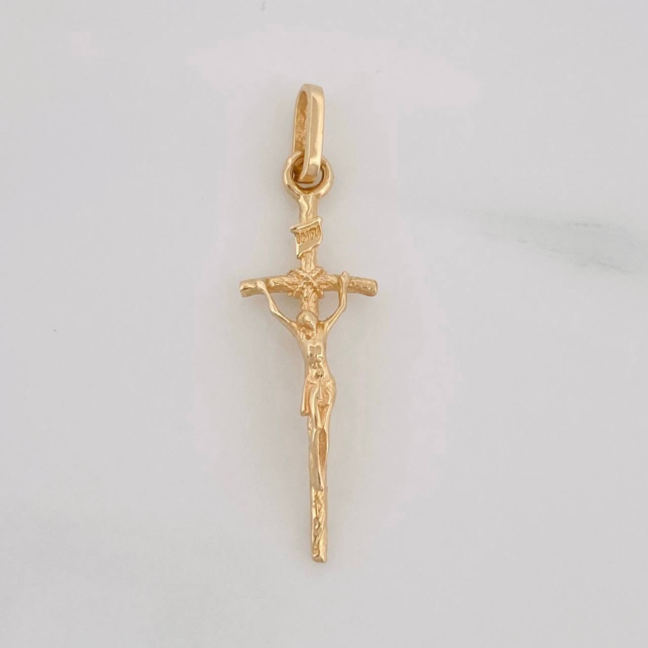 Dije Cruz Cristo 1.4g / 1 1/4 in Oro Amarillo 18K