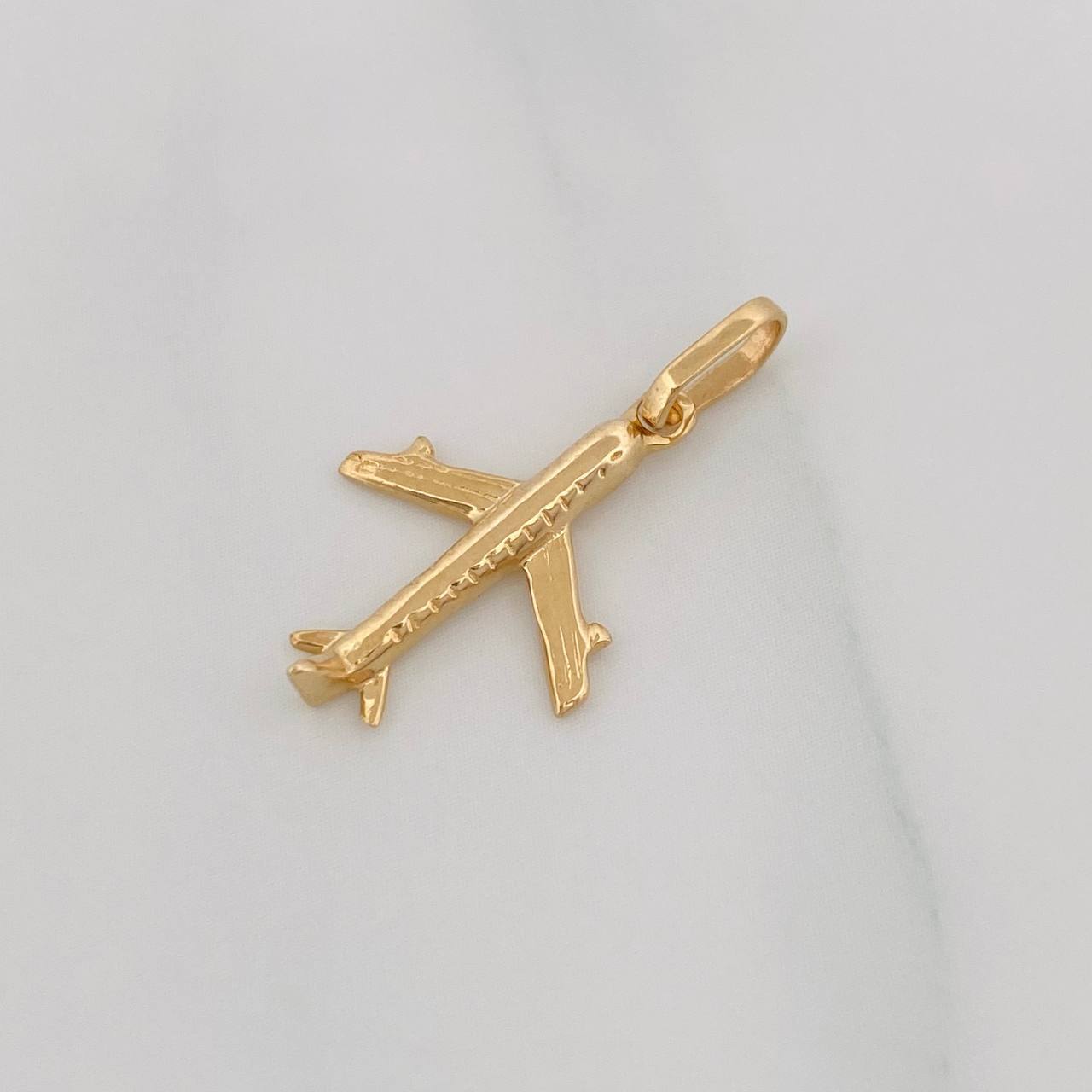 Pendant Airplane 0.9g / 3/4 in 18K Yellow Gold