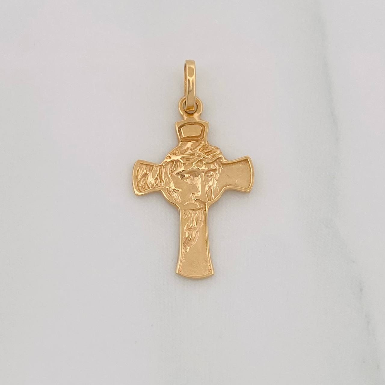 Dije Cruz Rostro Cristo 1.7g / 1 in Oro Amarillo 18K