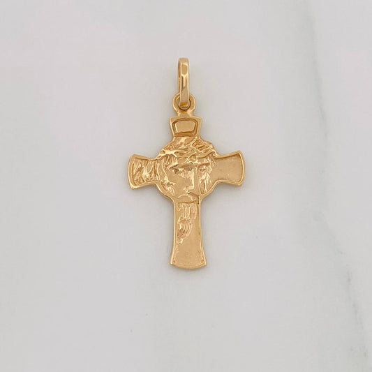Dije Cruz Rostro Cristo 1.7g / 1 in Oro Amarillo 18K