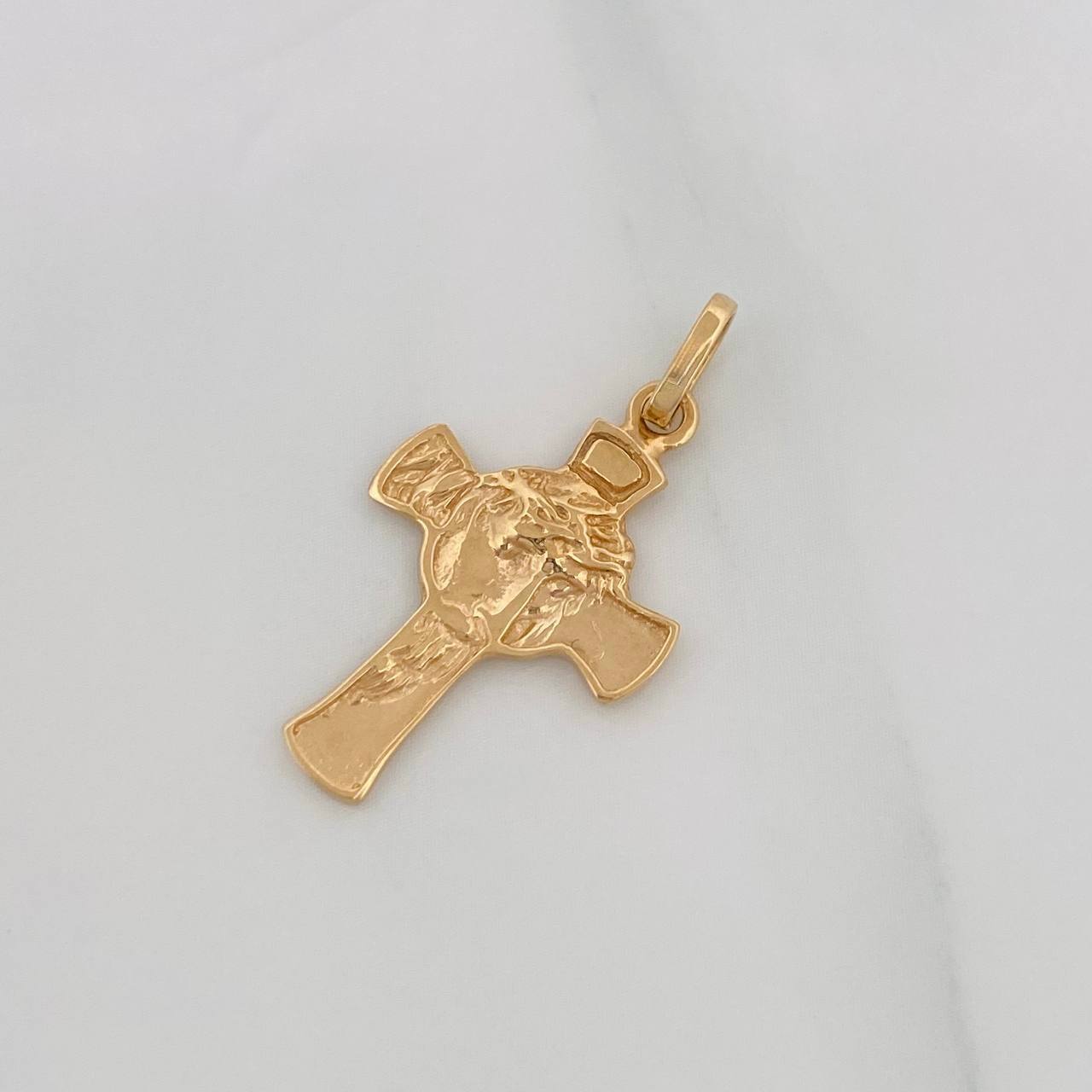 Dije Cruz Rostro Cristo 1.7g / 1 in Oro Amarillo 18K