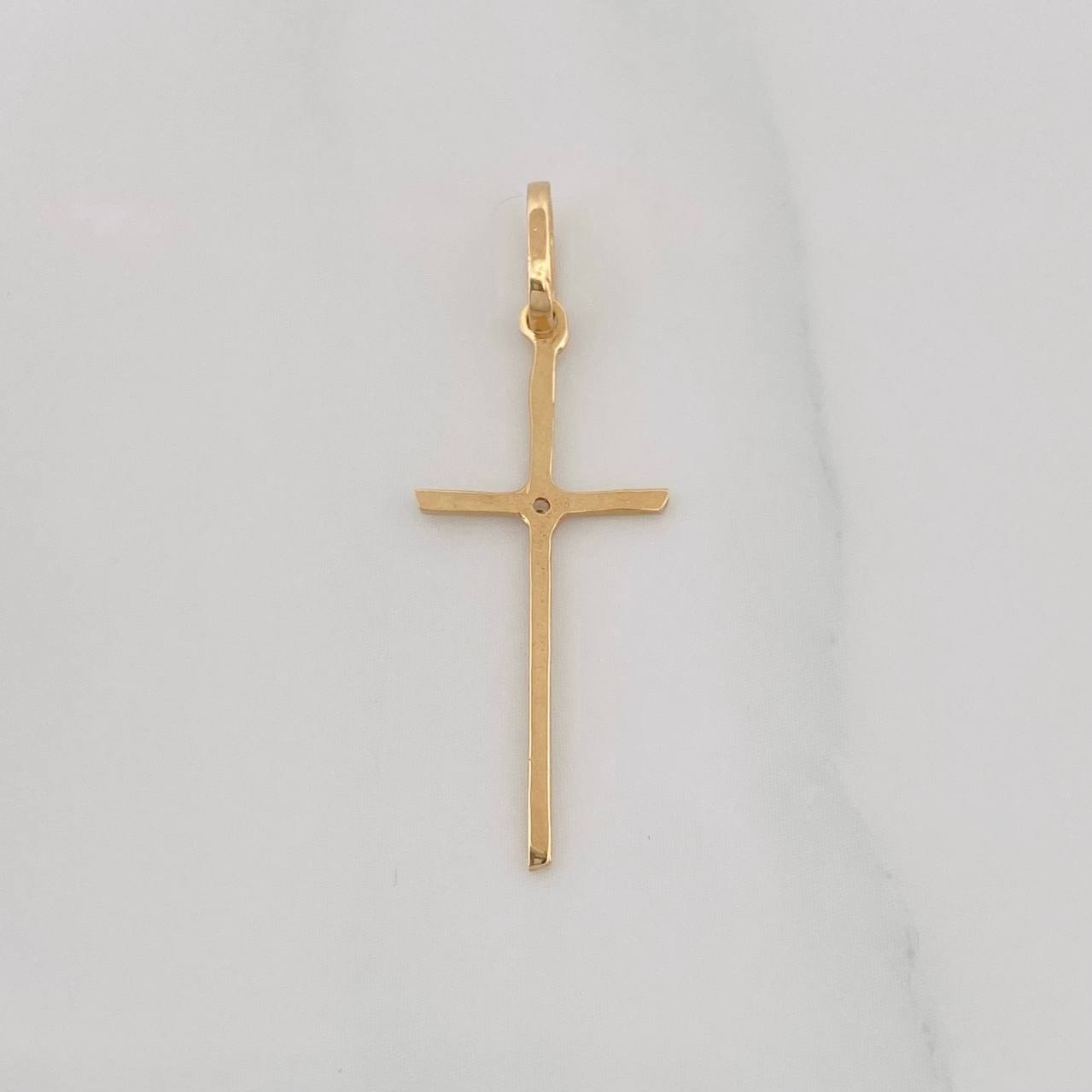 Dije Cruz 0.6g / 1 1/4 in Oro Amarillo 18K