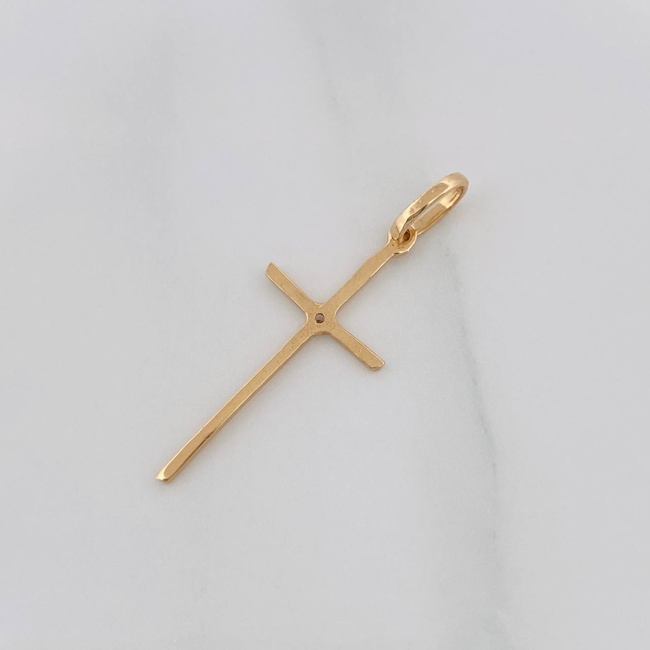 Dije Cruz 0.6g / 1 1/4 in Oro Amarillo 18K