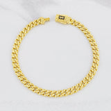 Pulso Cubana Infinito Diamantado 6.95g / 8 1/4 in / 4.9mm Oro Amarillo 18K