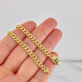 Pulso Cubana Infinito Diamantado 6.95g / 8 1/4 in / 4.9mm Oro Amarillo 18K