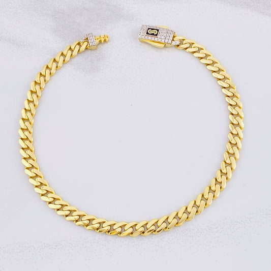 Pulso Cubana Infinito 7.05g / 8 in / 4.8mm Oro Amarillo 18K