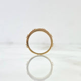 Embroidered Ring 2.05gr / T5 3/4 / White Zircons Yellow Gold