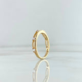 Embroidered Ring 2.05gr / T5 3/4 / White Zircons Yellow Gold