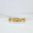 Embroidered Ring 2.05gr / T5 3/4 / White Zircons Yellow Gold