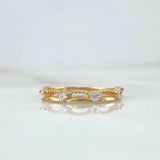 Embroidered Ring 2.05gr / T5 3/4 / White Zircons Yellow Gold