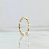 Dense Bead Ring 1.6gr / T6 1/2 / White Zircons Yellow Gold