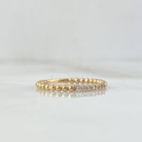 Dense Bead Ring 1.6gr / T6 1/2 / White Zircons Yellow Gold
