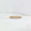 Dense Bead Ring 1.6gr / T6 1/2 / White Zircons Yellow Gold