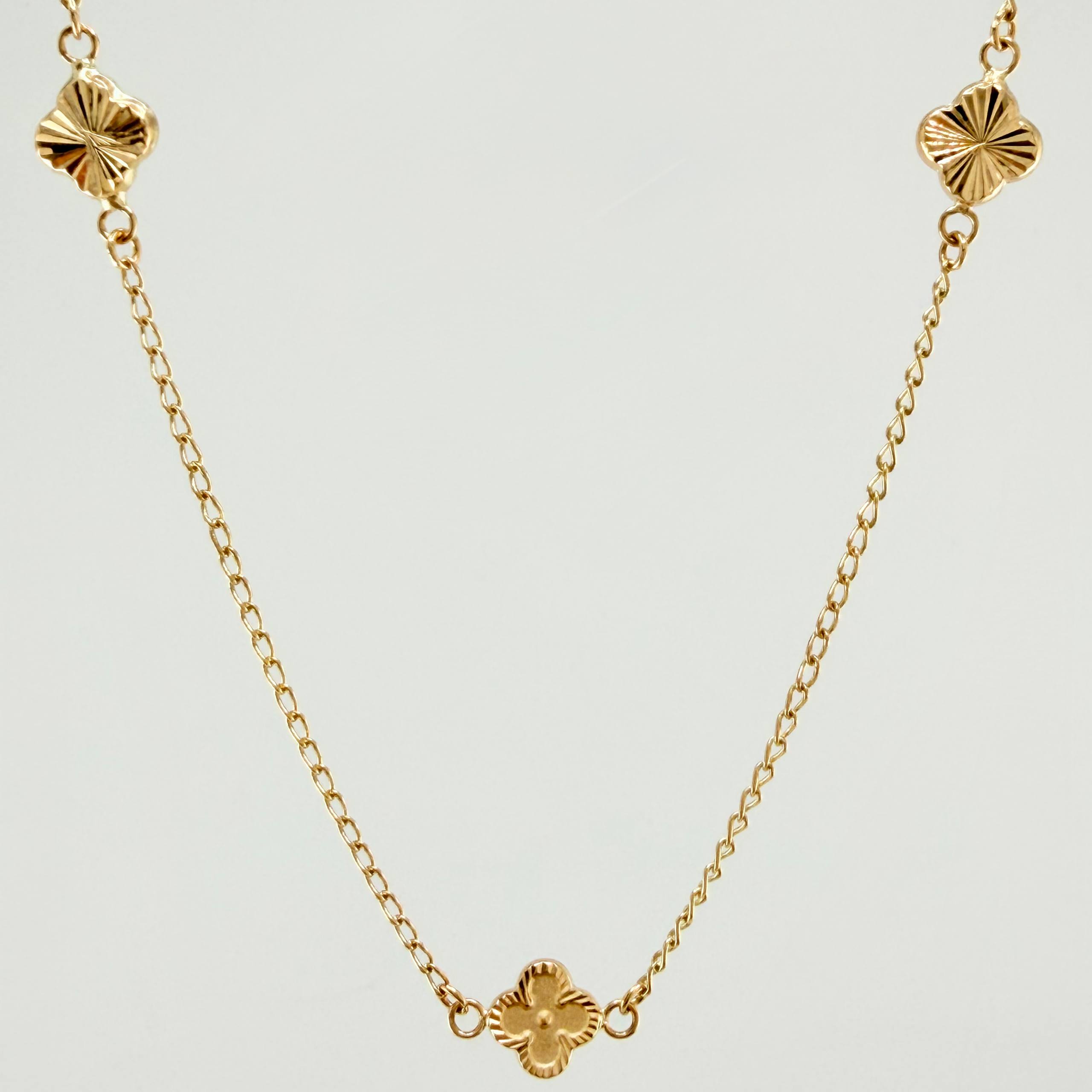 Cadena Espiga Trebol 3.9gr / 17 3/4 in / 8mm Oro Amarillo Nac.Esp. 18K *