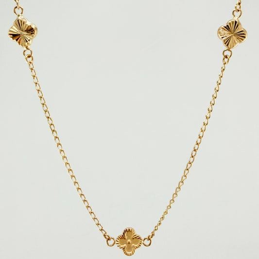 Cadena Espiga Trebol 3.9gr / 17 3/4 in / 8mm Oro Amarillo Nac.Esp. 18K *