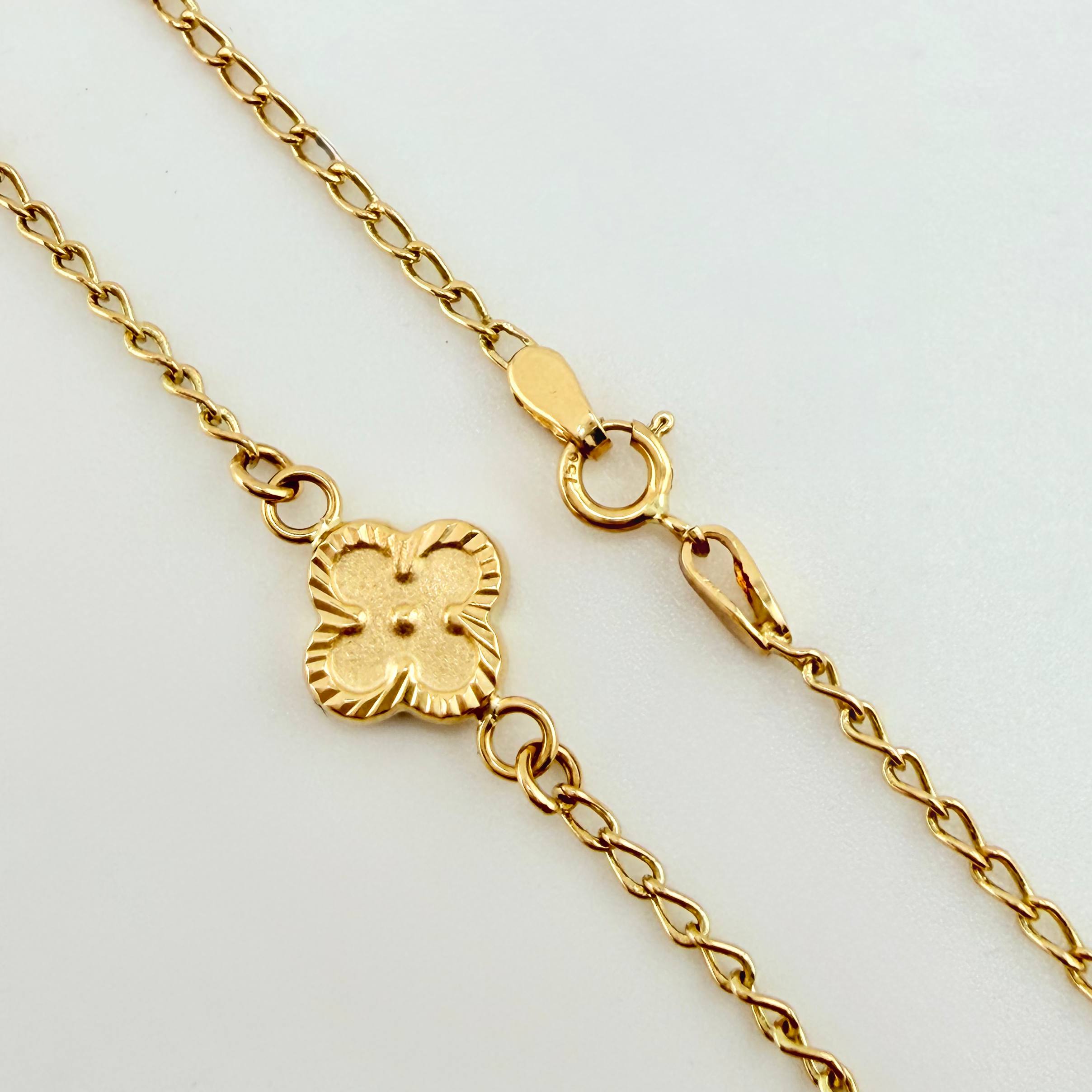 Cadena Espiga Trebol 3.9gr / 17 3/4 in / 8mm Oro Amarillo Nac.Esp. 18K *