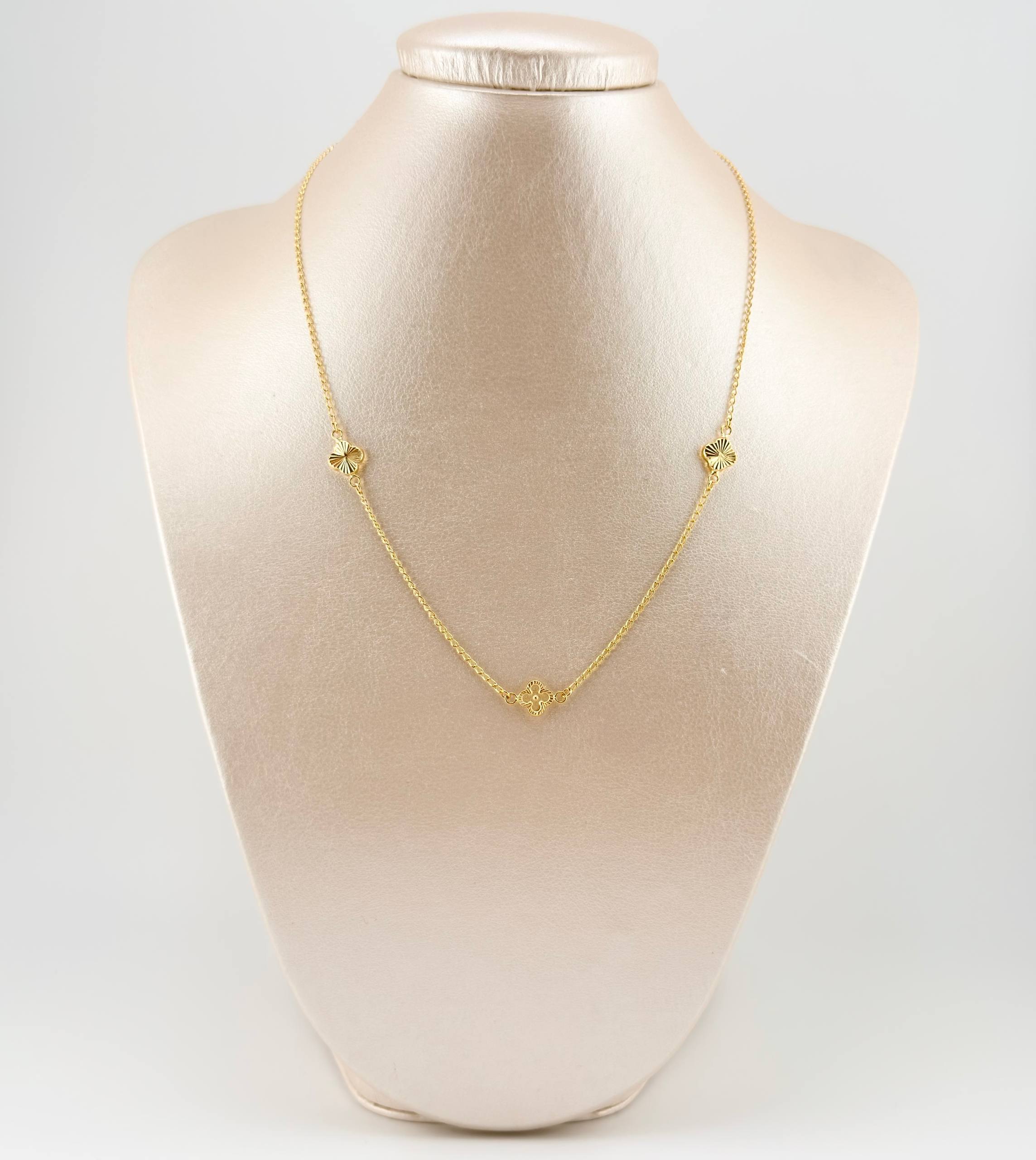 Cadena Espiga Trebol 3.9gr / 17 3/4 in / 8mm Oro Amarillo Nac.Esp. 18K *