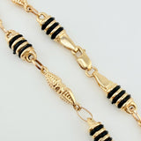 Pulso Rustico Dubai Barril Cauchos Negros 4.1gr / 7 3/4 in / 5mm Oro Amarillo 18K ©