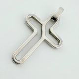 Dije Cruz Curbeada 5.3gr / 1 1/2 in / Oro Blanco 18K ©